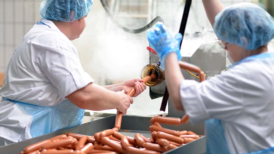 Wurstherstellung in Fleischerei