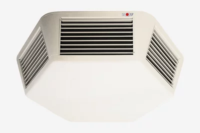Lufterhitzer Deckenverteiler, horizontal bis schräg ausblasend einstellbar